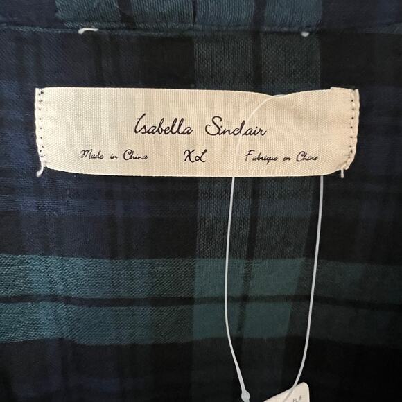 NWT Anthropologie Sylvan Plaid Shirtdress Tartan Green Blue Holiday Women XL - Picture 7 of 10